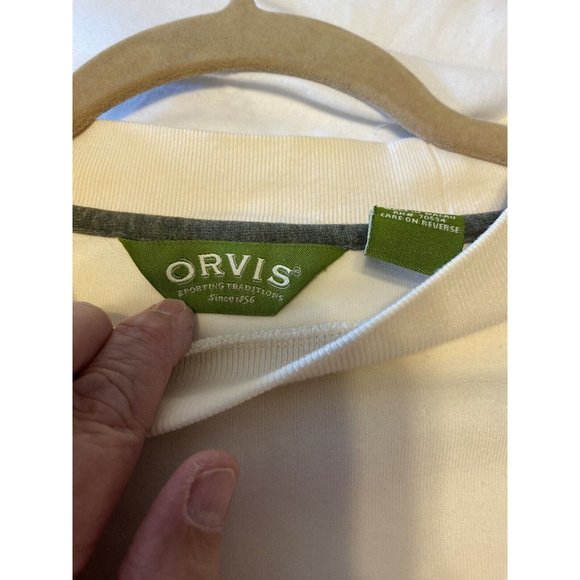 Orvis Mens XL Long Sleeve Mock Neck Pullover Ivory - Picture 5 of 6